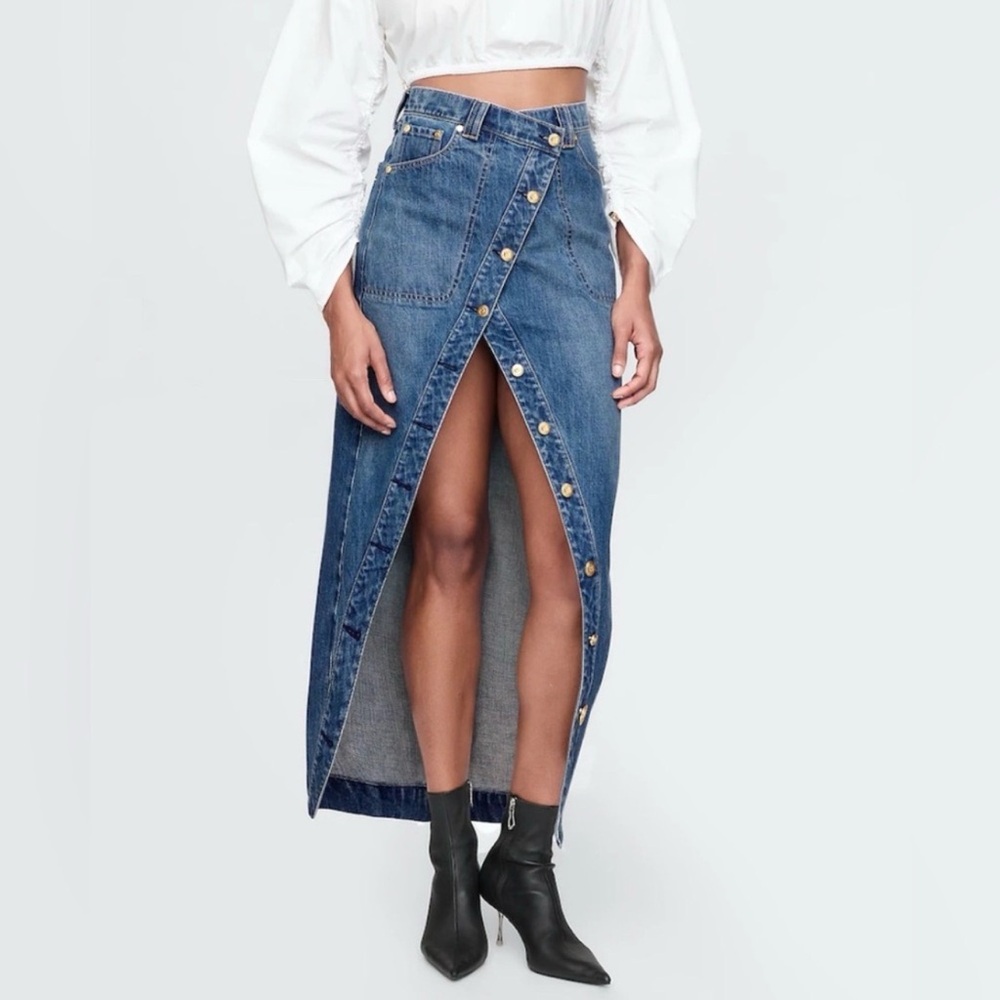 GAP x Cult Gaia Asymmetrical Denim Skirt NWT